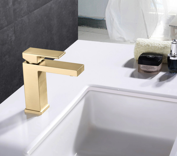 Alma bathroom Basin Faucet 32001BG – Brush Gold – UPC Certified