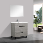 Alma Gill 32″ Cement Gray Vanity With A Porcelain Sink