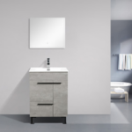 Alma Gill 24″ Cement Gray Vanity With A Porcelain Sink