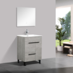 Alma Gill 24″ Cement Gray Vanity With A Porcelain Sink