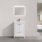 Alma Allier 24″ Gloss White Free Standing Vanity With A Integrated Sink