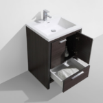 Alma Allier 24″ Matt Gray Oak Vanity With A Integrated Sink