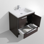 Alma Allier 30″ Matt Gray Oak Vanity With A Integrated Sink