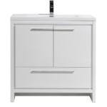 Alma Allier 36″ Gloss White Free Standing Vanity With A Integrated Sink