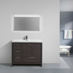 Alma Allier 42″ Dark Gray Oak Vanity With A Integrated Sink / Left Side Drawers