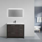 Alma Allier 42″ Dark Gray Oak Vanity With A Integrated Sink / Right Side Drawers