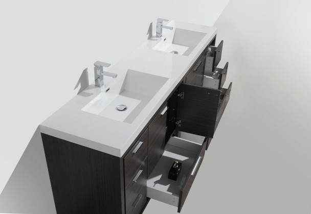 Alma Allier 84″ Gray Oak Vanity With A Integrated Sink