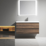 Alma-Pre 42″ Ebony Brown Wall Mounted Vanity With Integrated Sink