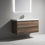 Alma-Pre 42″ Ebony Brown Wall Mounted Vanity With Integrated Sink