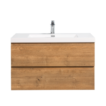 Alma-Pre 42″ Natural Oak Wall Mounted Vanity With Integrated Sink