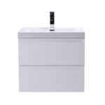 Alma-Pre 24″ Gloss White Wall Mount Vanity With A Integrated Sink