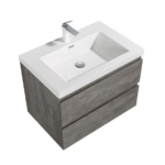 Alma-Pre 30″ Cement Gary Wall Mount Vanity With A Integrated Sink